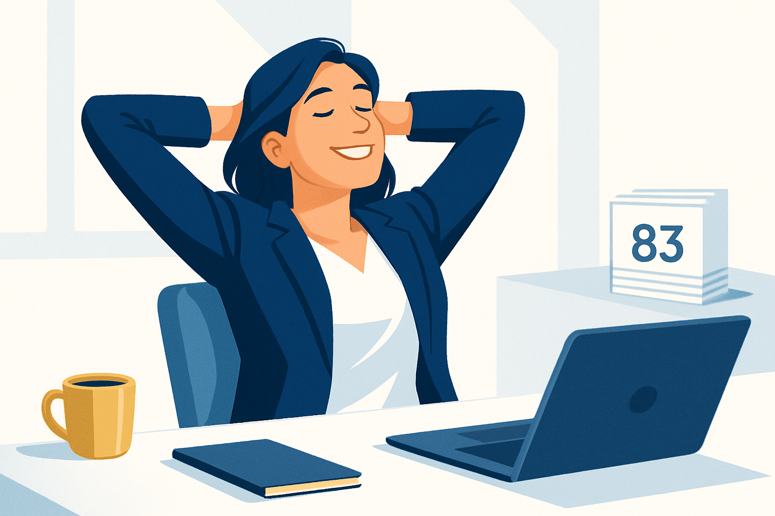 ハチサン利用後の安心感 - 仕事のストレスから解放された満足した顧客